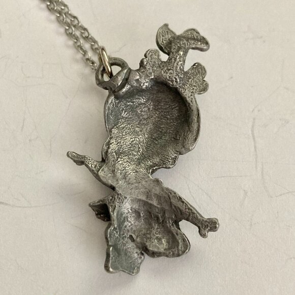 Vintage Pebbles Flintstone Pendant Necklace Warner Bros Charm 18' Chain - Picture 7 of 8